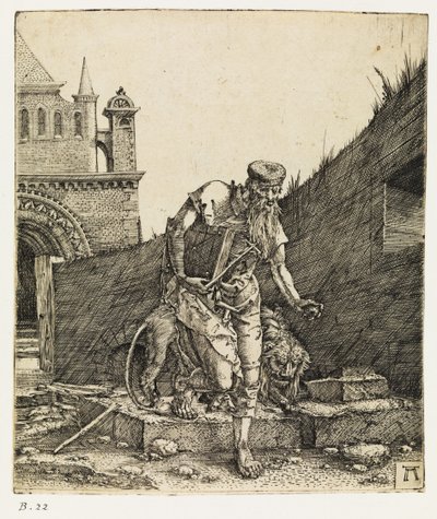 教会の庭で歩く聖ジェローム（1519年以前 作： Albrecht Altdorfer