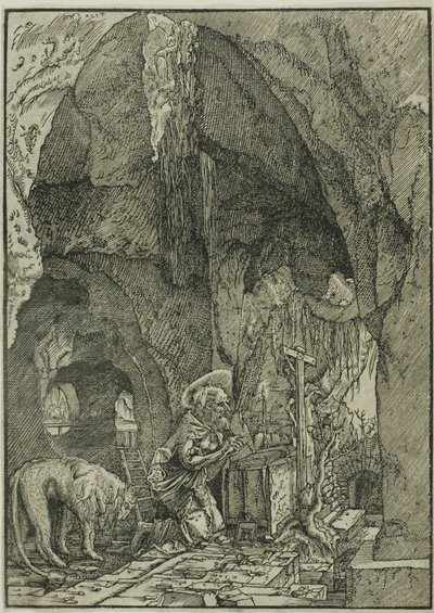 洞窟で懺悔する聖ジェローム 作： Albrecht Altdorfer