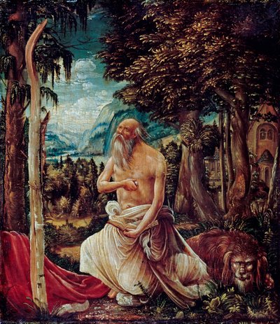 "Saint Jerome penitent" (悔い改めた聖ジェローム) Peinture d