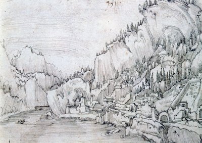 ドナウ川のサーミングスタイン、16世紀 作： Albrecht Altdorfer