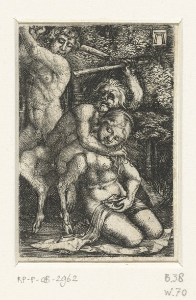 サテュロスと男が女をめぐって争う 作： Albrecht Altdorfer