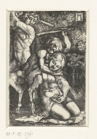 女性をめぐって争うサテュロスと男 作： Albrecht Altdorfer