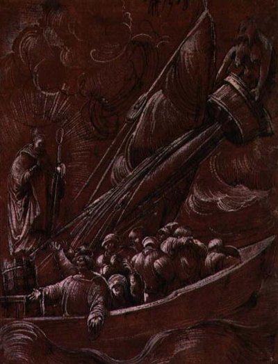 テンペストを叱るバリの聖ニコラス 作： Albrecht Altdorfer