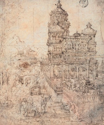 スザンナの入浴 - アルブレヒト・アルトドルファー (1480-1538年頃) による素描 作： Albrecht Altdorfer