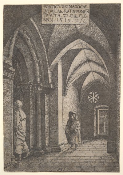 レーゲンスブルクのシナゴーグの玄関ホール（1519年）。 作： Albrecht Altdorfer