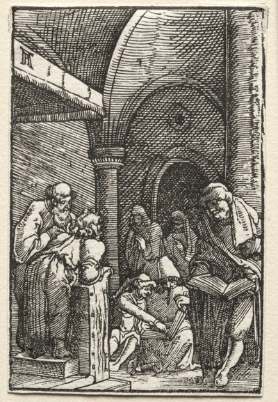 人間の堕落と贖い: 医者と論争するキリスト 作： Albrecht Altdorfer