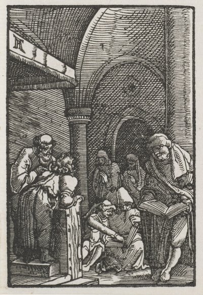 人間の堕落と贖い: 医者と論争するキリスト 作： Albrecht Altdorfer