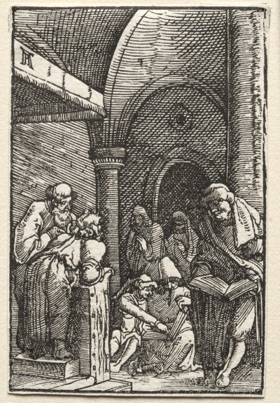 人の堕落と贖い：医師との論争、c。 1515。 作： Albrecht Altdorfer
