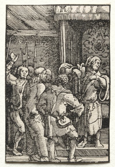 人間の堕落と贖い：カイアファの前のキリスト 作： Albrecht Altdorfer