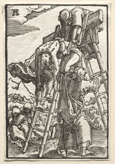 人間の堕落と贖い：十字架からの降下、c。 1515。 作： Albrecht Altdorfer
