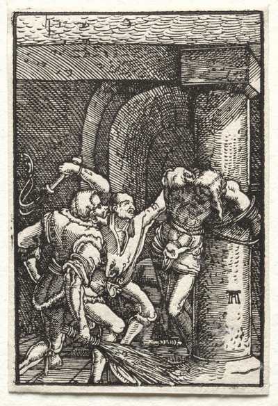 人間の堕落と贖い：キリストのむち打ち 作： Albrecht Altdorfer