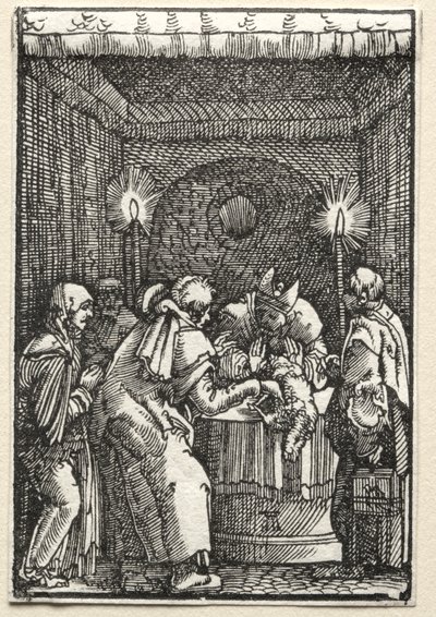 人間の堕落と贖い：大祭司によって拒否されたヨアヒムの捧げ物 作： Albrecht Altdorfer