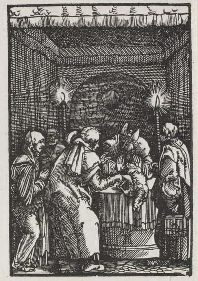 人間の堕落と贖い：大祭司によって拒否されたヨアヒムの捧げ物 作： Albrecht Altdorfer