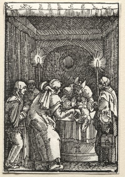 人の堕落と贖い：大祭司によって拒絶されたヨアヒムの捧げ物c。 1515。 作： Albrecht Altdorfer