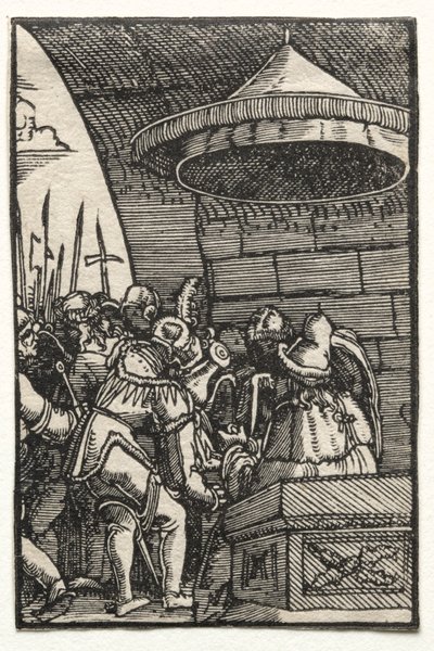 男の堕落と贖い：手を洗うピラトc。 1515。 作： Albrecht Altdorfer