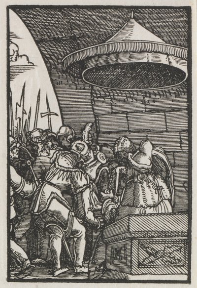 人間の堕落と贖い：手を洗うピラト 作： Albrecht Altdorfer