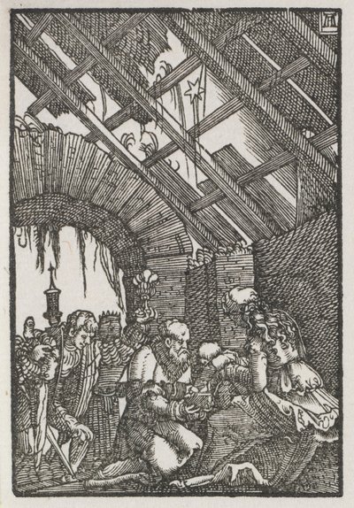 人間の堕落と贖い：賢者の崇拝、c。 1515。 作： Albrecht Altdorfer