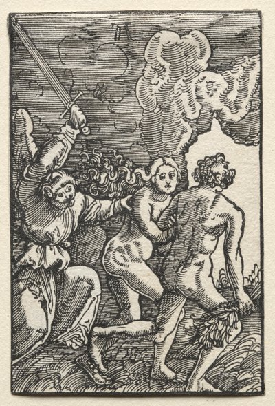人の堕落と贖い：エデンからの追放、c。 1515。 作： Albrecht Altdorfer