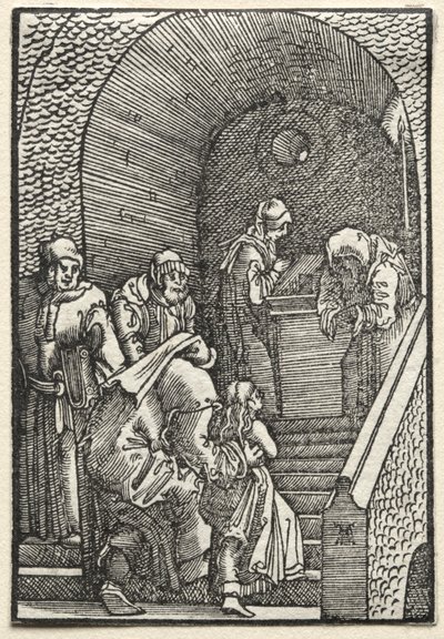男の堕落と贖い：寺院での聖母の贈呈、1515年。 作： Albrecht Altdorfer