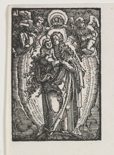 男の堕落と贖い：天の女王としての聖母、c。 1513。 作： Albrecht Altdorfer