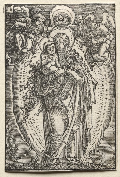 男の堕落と贖い：天の女王としての聖母、c。 1515。 作： Albrecht Altdorfer