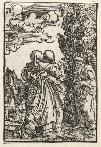 人の堕落と贖い：訪問、c。 1515。 作： Albrecht Altdorfer
