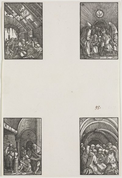 人の堕落と贖い、c。 1515。 作： Albrecht Altdorfer