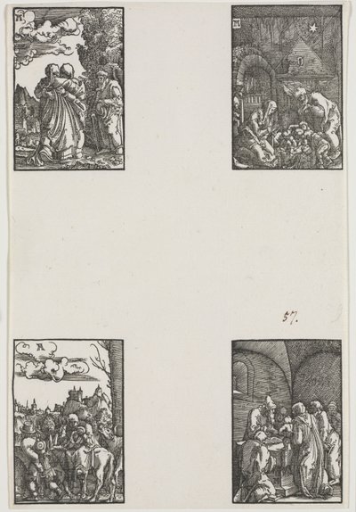 人の堕落と贖い、c。 1515。 作： Albrecht Altdorfer