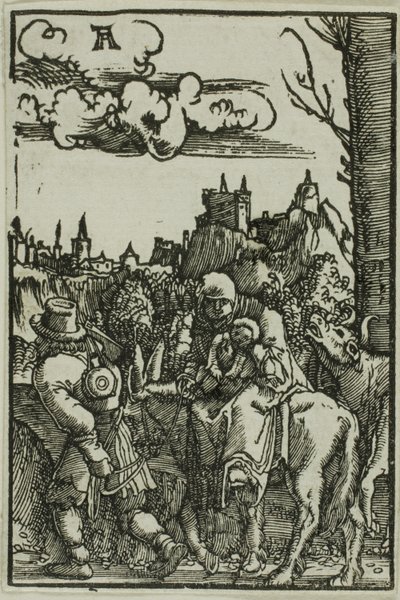『人間の堕落と贖い』より エジプトへの逃避 作： Albrecht Altdorfer