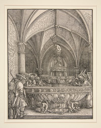 噴水でエジプトへの飛行中の聖家族 作： Albrecht Altdorfer