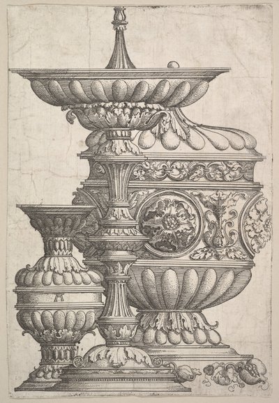 白い背景の上の3つのエレガントな容器、ca。 1525。 作： Albrecht Altdorfer