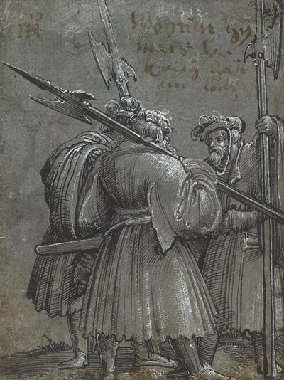 3夜警、1513年（青灰色の紙に描く） 作： Albrecht Altdorfer