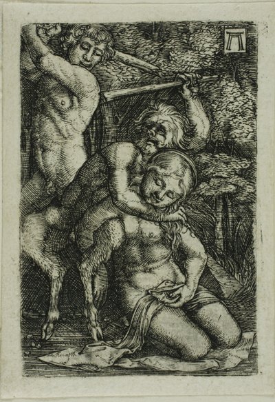 ニンフをめぐって争う二人のサテュロス 作： Albrecht Altdorfer