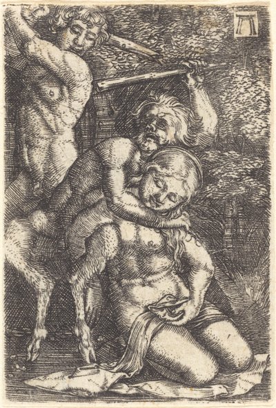 ニンフを巡って戦う二人のサテュロス 作： Albrecht Altdorfer