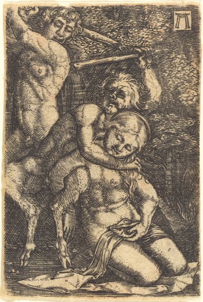 ニンフを巡って争う二人のサテュロス 作： Albrecht Altdorfer