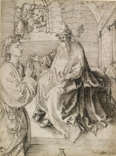 ポテンテートの前に跪く青年（1490年代 作： Albrecht Dürer