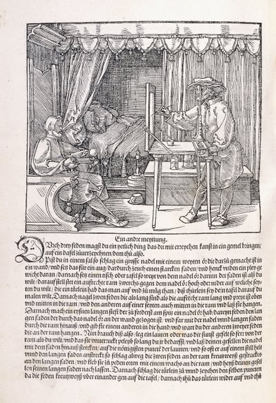 1525の画枠を使用して肖像画を描く製図工 作： Albrecht Dürer