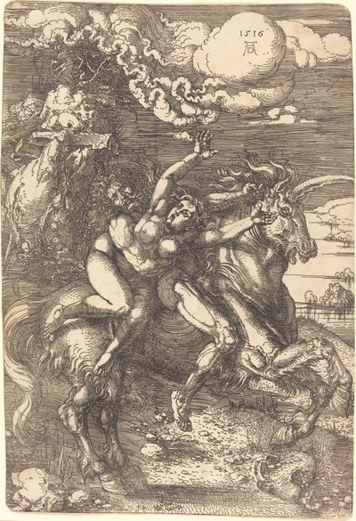 ユニコーンの拉致 作： Albrecht Dürer