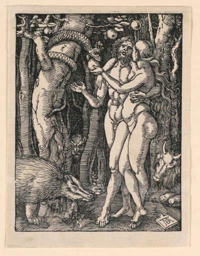 リトル・パッション・シリーズのアダムとイーブン 作： Albrecht Dürer