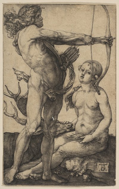 アポロとダイアナ、ca。 1503。 作： Albrecht Dürer