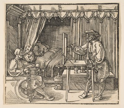 Man.ndの肖像画を描くアーティスト 作： Albrecht Dürer