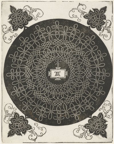 長方形の盾を使った刺しゅう例 作： Albrecht Dürer