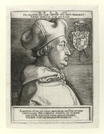 ブランデンブルクのアルバート枢機卿、1523 作： Albrecht Dürer