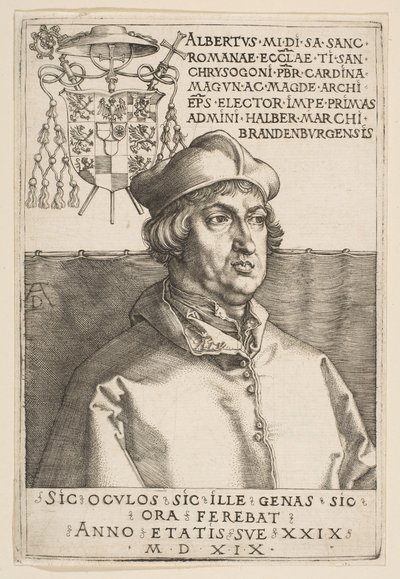 ブランデンブルクのアルブレヒト枢機卿、1519年。 作： Albrecht Dürer