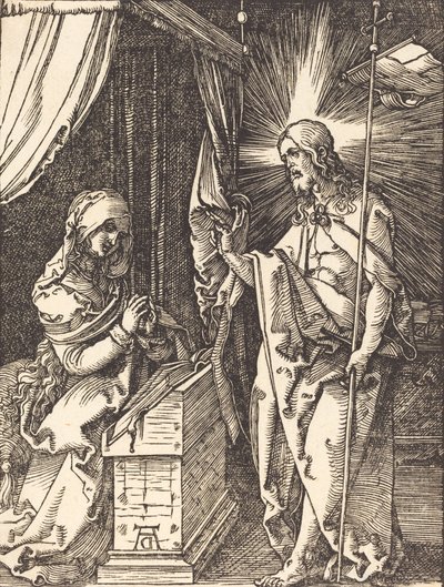 母親に現れるキリスト、おそらくc。 15091510。 作： Albrecht Dürer