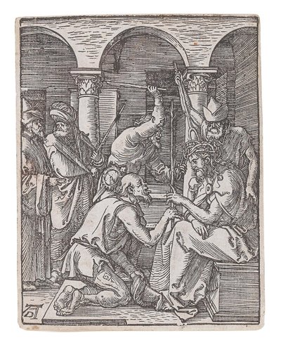 1509年から1511年頃のシリーズ「The Small Passion」より、いばらの冠をかぶったキリスト。 作： Albrecht Dürer