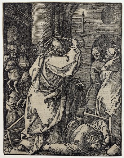 神殿から両替商を追い払うキリスト、いいえ。 シリーズ「The Small Passion」の7 作： Albrecht Dürer