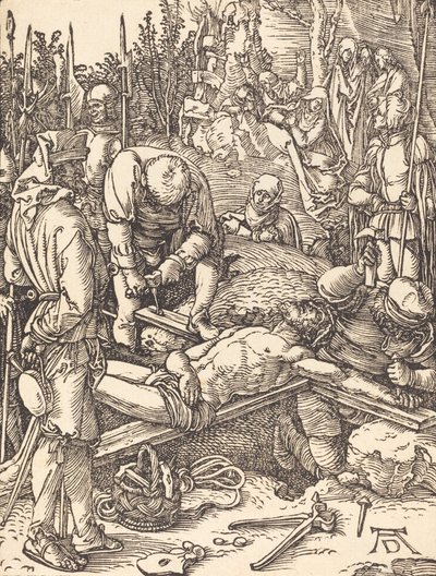 十字架に釘付けにされたキリスト、おそらくc。 15091510。 作： Albrecht Dürer