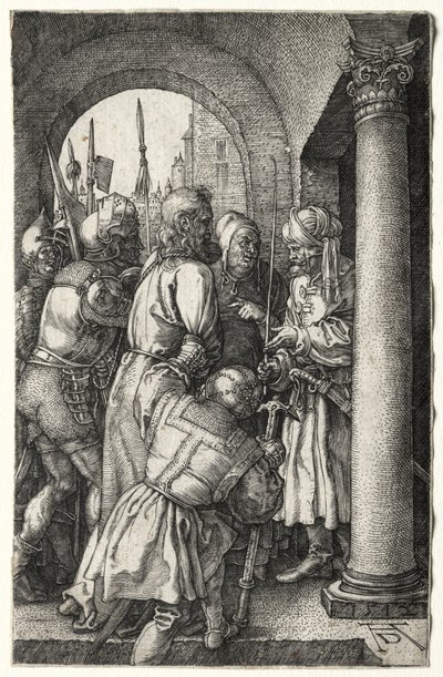 ピラトの前にとられたキリスト、1512年。 作： Albrecht Dürer