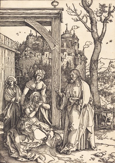母親から休暇を取るキリスト、c。 15041505。 作： Albrecht Dürer